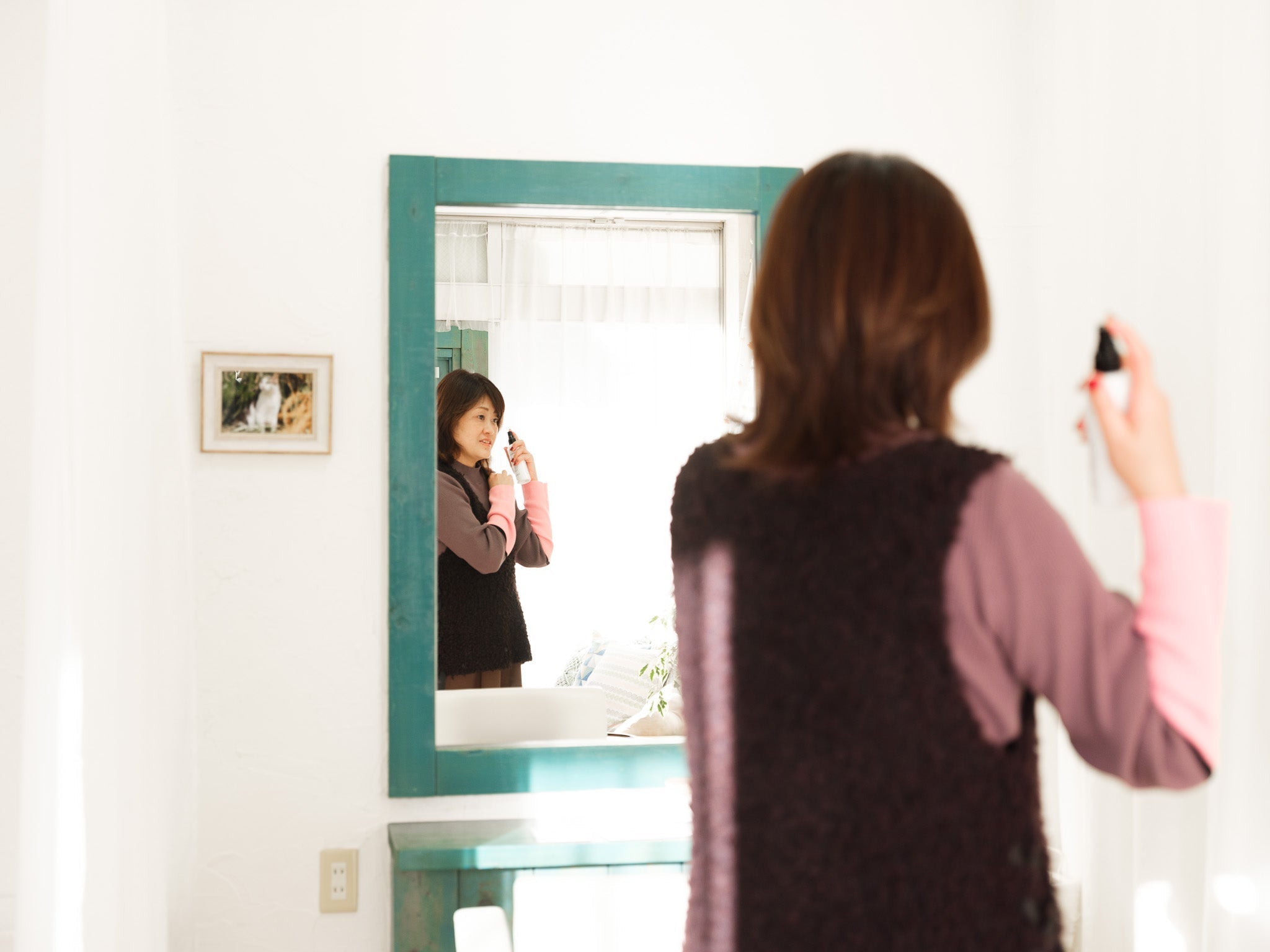 ミストトリートメント 美容師レビュー ドライヤー前の使用風景 センター北店矢野さん