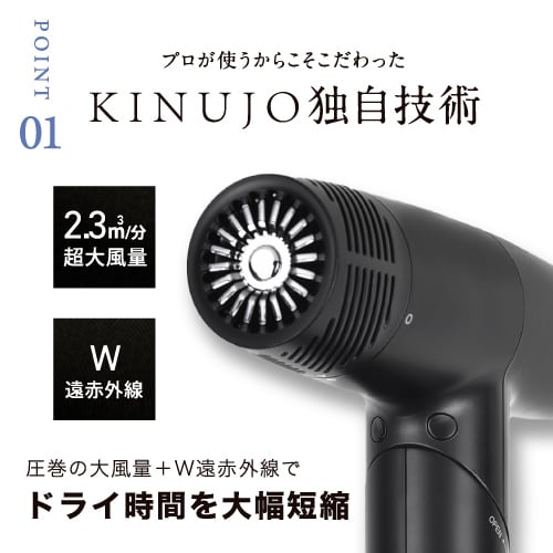 KINUJO PRO ヘアドライヤー 風量と温度の組み合わせ